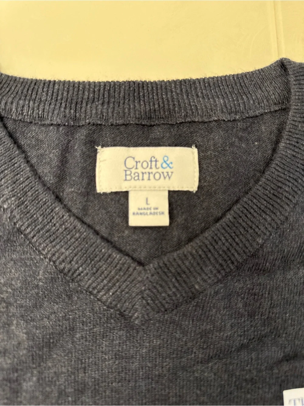 croft & barrow Men's V-Neck Sweater in Charcoal